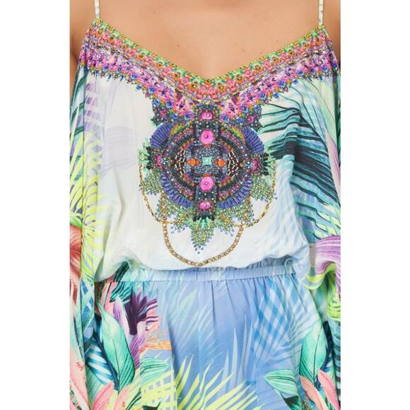 NWT Camilla Botanical Print Drop Shoulder Playsuit What's Your Vice Women's XS - Picture 2 of 7